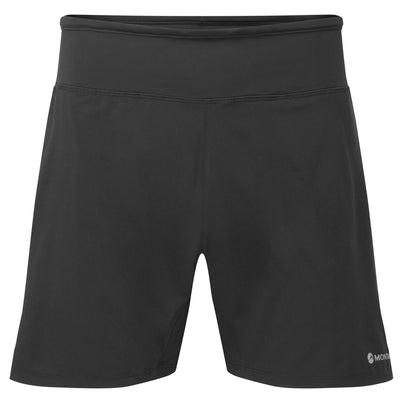 Black Montane Men's Slipstream 5" Trail Running Shorts Front MS5SHBLA