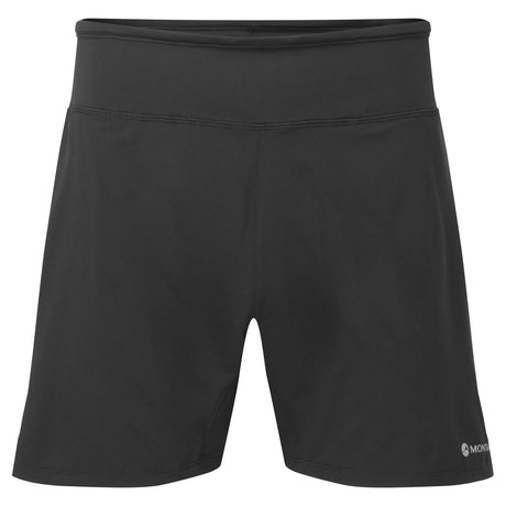 Black Montane Men's Slipstream 5" Trail Running Shorts Front MS5SHBLA