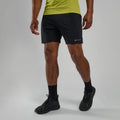 Black Montane Men's Slipstream 7" Trail Running Shorts Model Front MS7SHBLA