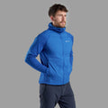 Neptune Blue Montane Men's Sirocco Lite Hooded Insulated Jacket Model Front MSILHNEP
