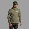 Caper Montane Men's Sirocco Hooded Insulated Jacket Model Front MSIRHCAP