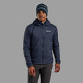 Eclipse Blue Montane Men's Sirocco Hooded Insulated Jacket Model Front MSIRHECL