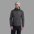 Midnight Grey Montane Men's Sirocco Hooded Insulated Jacket Model Front MSIRHMNG