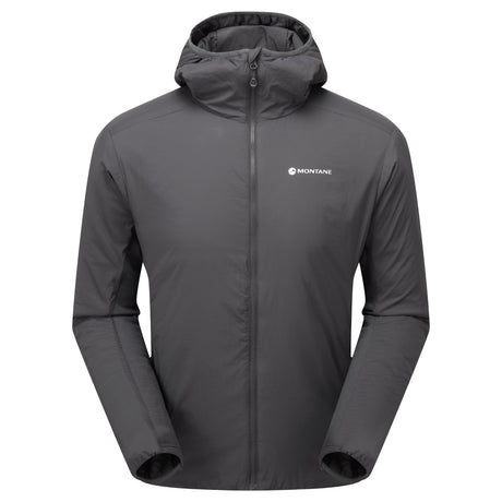 Midnight Grey Montane Men's Sirocco Hooded Insulated Jacket Front MSIRHMNG