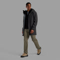 Midnight Grey Montane Men's Spirit Long Waterproof Jacket Model Back MSLOJMNG