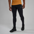 Black Montane Men's Slipstream Trail Running Tights Model Front MSTTRBLA