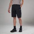 Black Montane Men's Tenacity Softshell Shorts Model Front MTSHOBLA