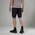 Black Montane Men's Tenacity Softshell Shorts Model Back MTSHOBLA
