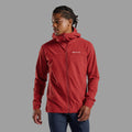Dark Maple Montane Men's Tenacity Hooded Softshell Jacket Model Front MTENHDAM