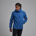 Neptune Blue Montane Men's Tenacity XT Hooded Softshell Jacket Model 3 MTEXHNEP