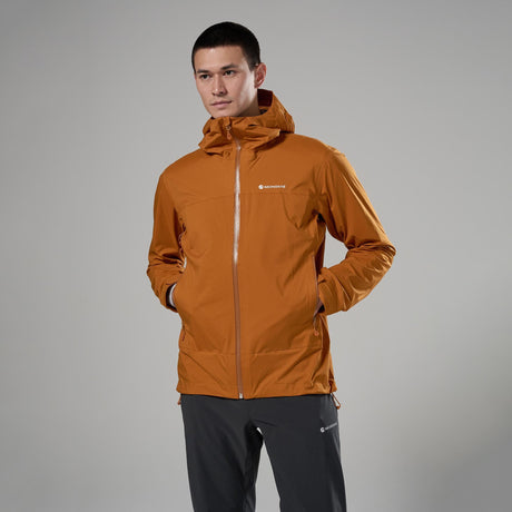 Amber Montane Men's Vortic Waterproof Jacket Front MVORJAMB