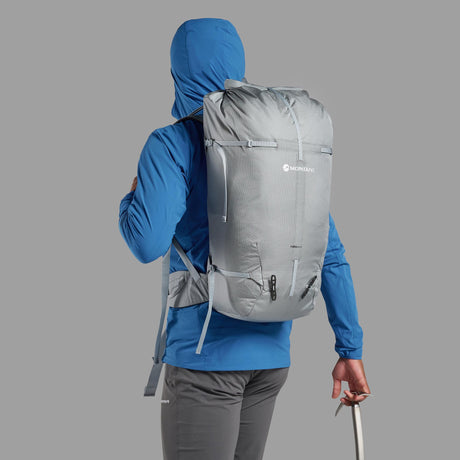 Pebble Blue Montane Valen 40+5L Backpack Model Back PVA40PEB