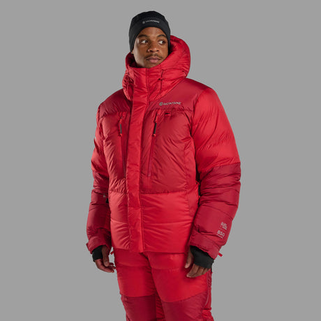 Adrenaline Red Montane Apex 8000 Down Jacket Ghost Mannequin UAP8JADR